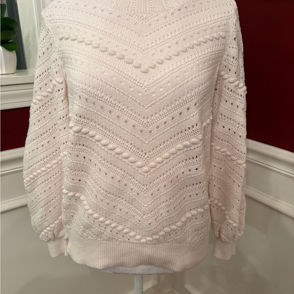 LOFT Textured Cream Sweater